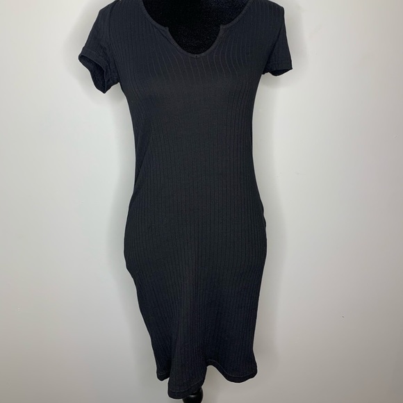 Shein ribbed split neck bodycon Mini dress - Picture 1 of 5
